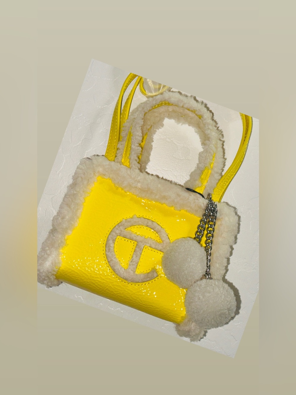Telfar x UGG Crinkle Patent Shopping Bag in Taxi yellow
